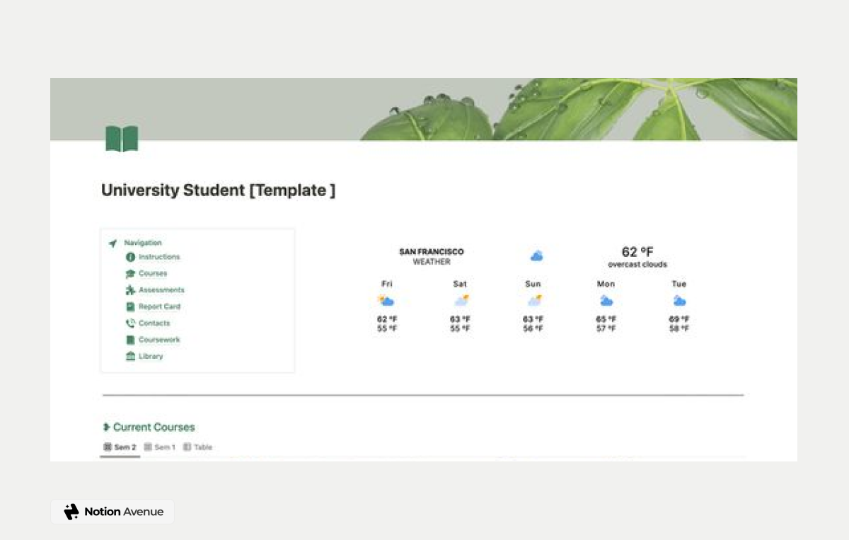 45+ Best & Free Notion Template for Students (Aesthetic & Functional)